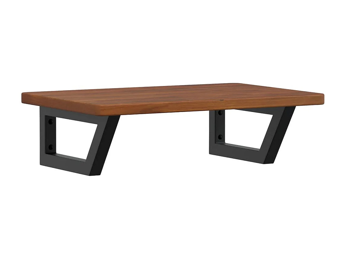 Meuble sous vasque murale acier et bois de chêne massif FR465625