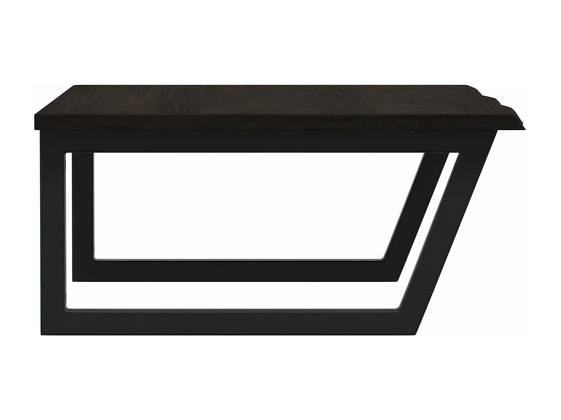 Estante de lavabo de pared de acero y madera maciza de roble ES383535