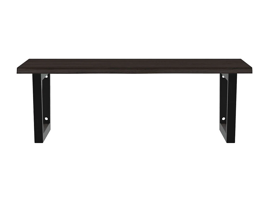 Estante de lavabo de pared de acero y madera maciza de roble ES383535