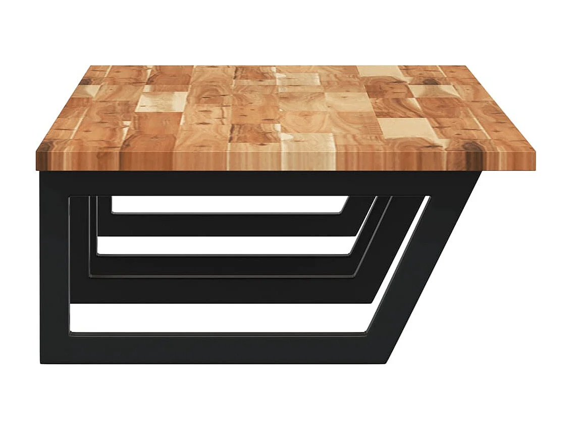 Meuble sous vasque murale acier et bois massif d'acacia FR658103