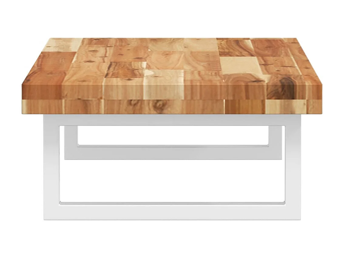 Meuble sous vasque murale acier et bois massif d'acacia FR235349