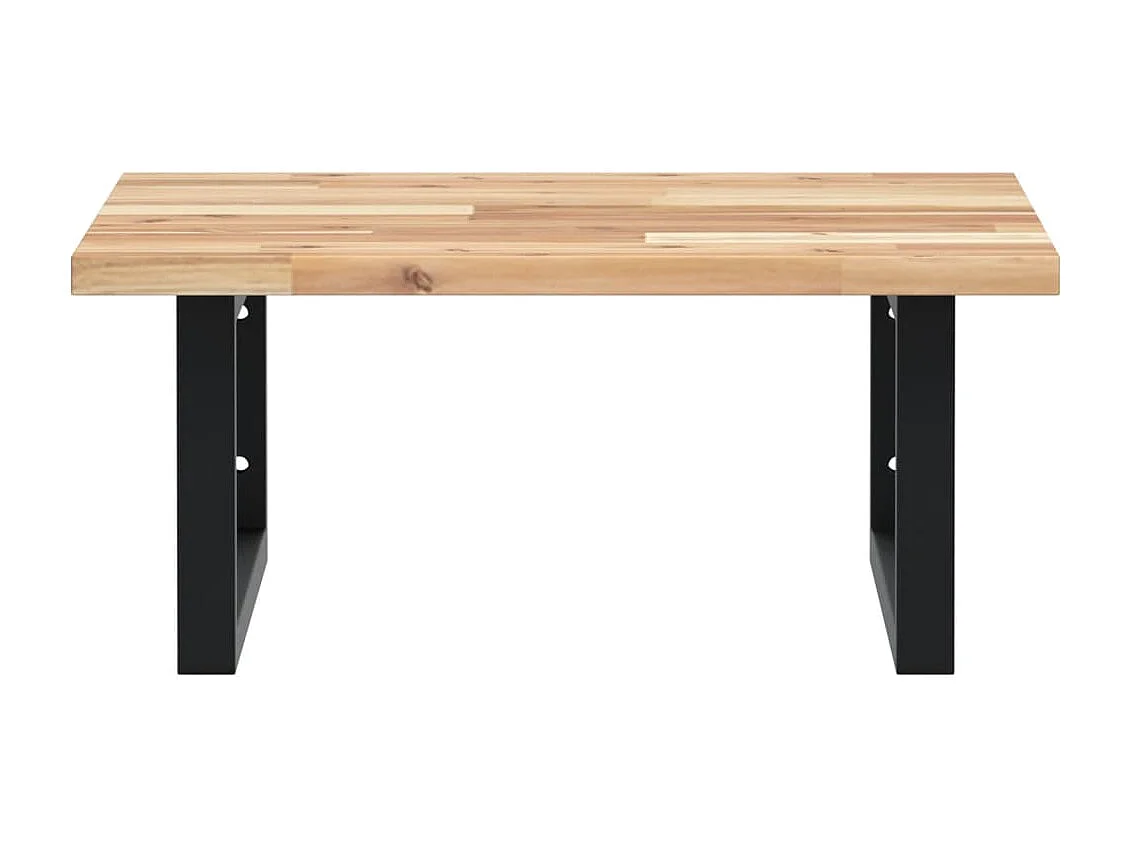 Meuble sous vasque murale acier et bois massif d'acacia FR540362