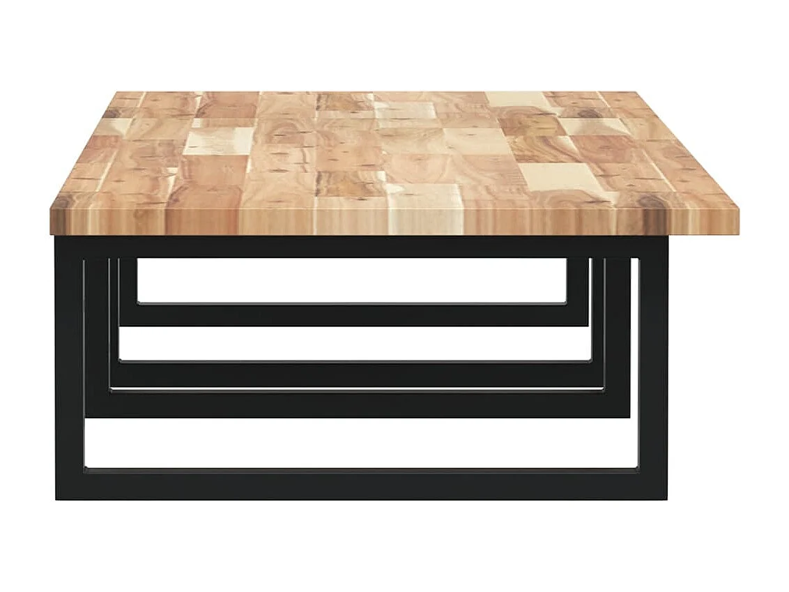 Meuble sous vasque murale acier et bois massif d'acacia FR872004