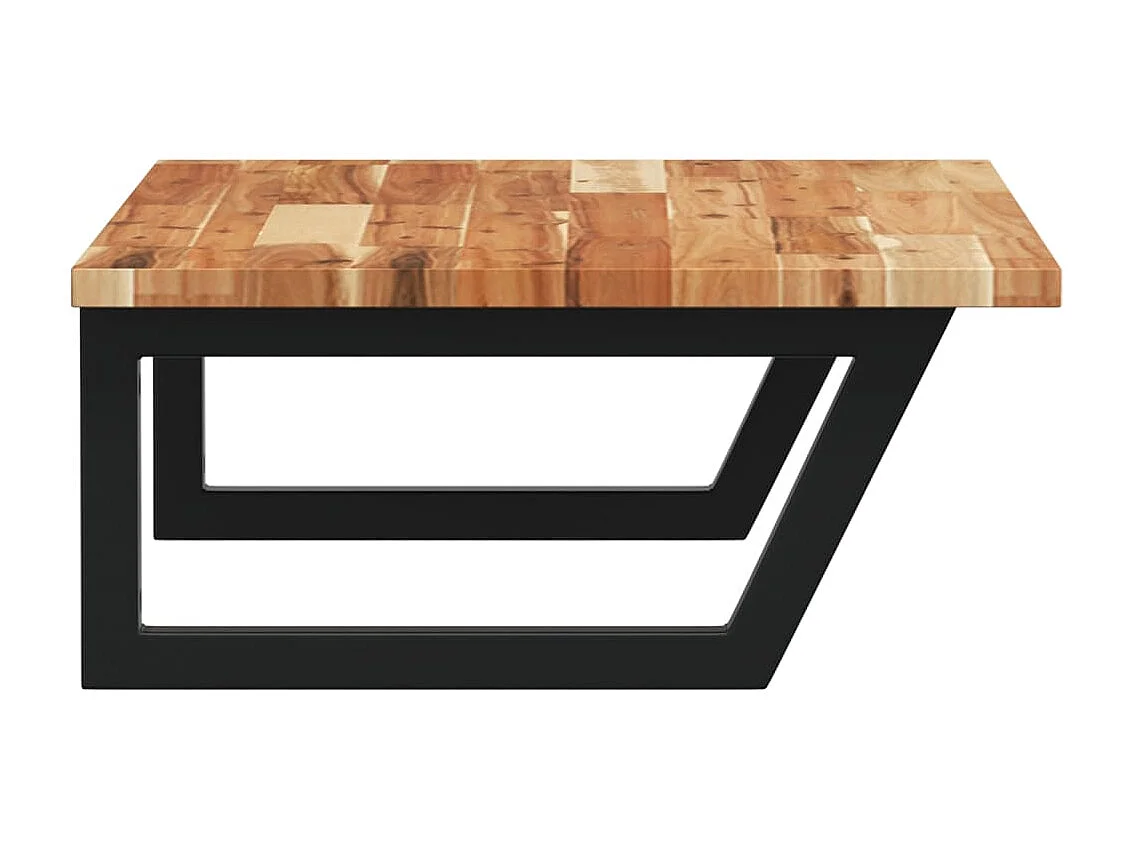 Meuble sous vasque murale acier et bois massif d'acacia FR375854