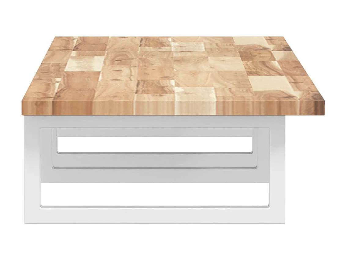 Meuble sous vasque murale acier et bois massif d'acacia FR469281