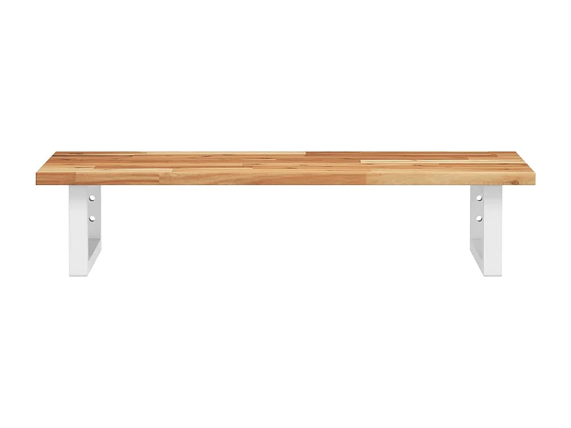 Meuble sous vasque murale acier et bois massif d'acacia FR234719