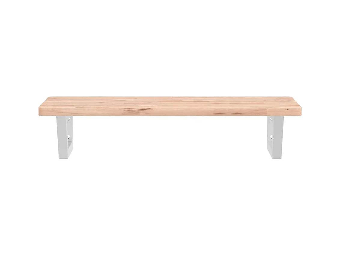 Estante de lavabo de pared de acero y madera maciza de haya ES680745