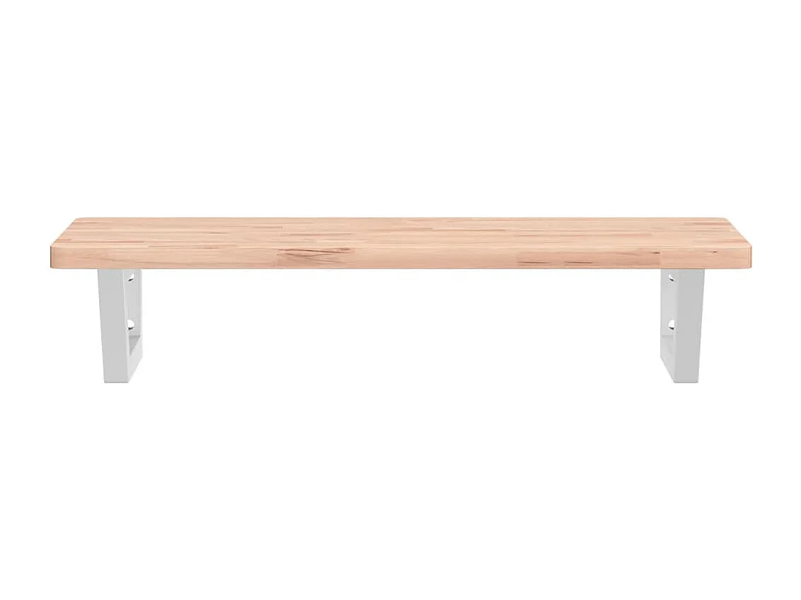 Meuble sous vasque murale acier et bois massif de hêtre FR692510