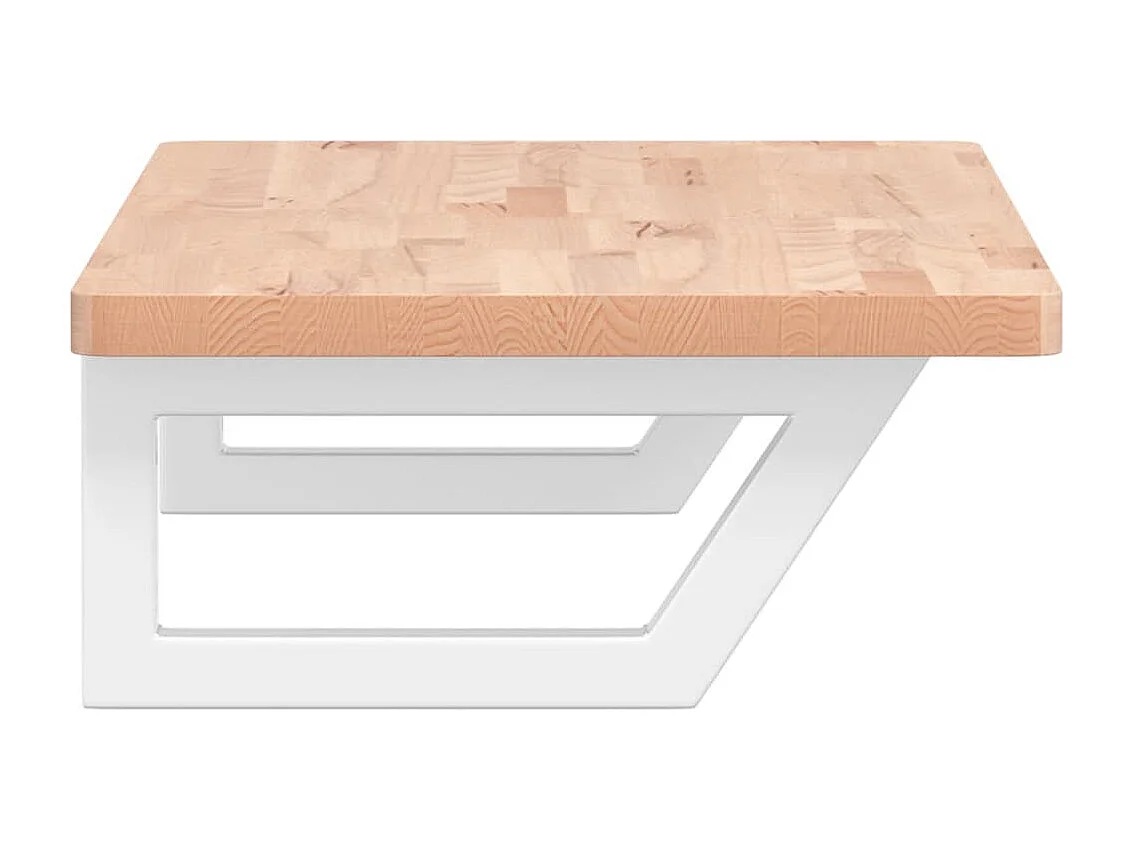 Meuble sous vasque murale acier et bois massif de hêtre FR692510