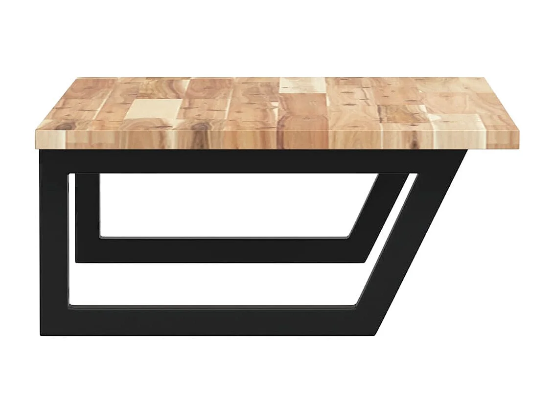 Meuble sous vasque murale acier et bois massif d'acacia FR841065