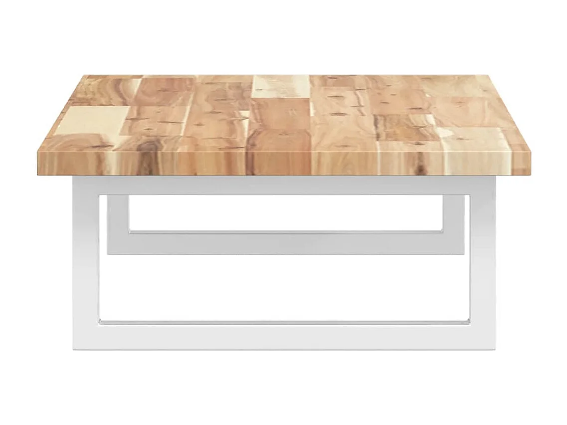 Meuble sous vasque murale acier et bois massif d'acacia FR386385