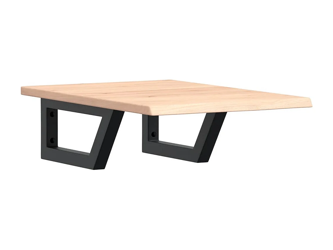 Meuble sous vasque murale acier et bois de chêne massif FR512911