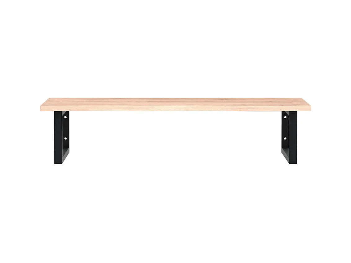 Estante de lavabo de pared de acero y madera maciza de roble ES711194