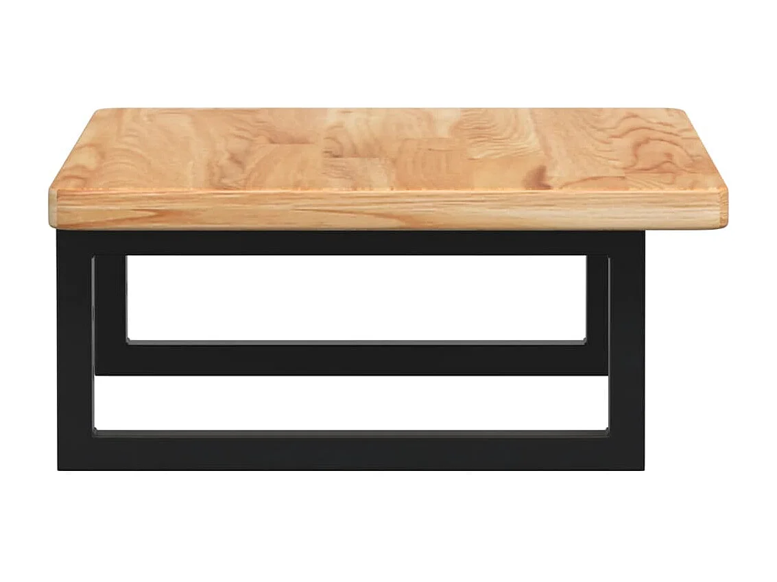 Meuble sous vasque murale acier et bois de chêne massif FR371828