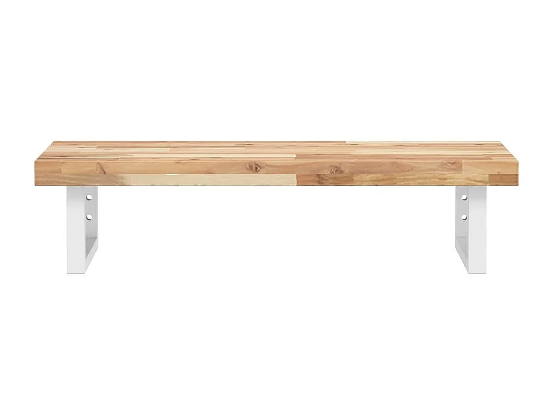 Meuble sous vasque murale acier et bois massif d'acacia FR824440