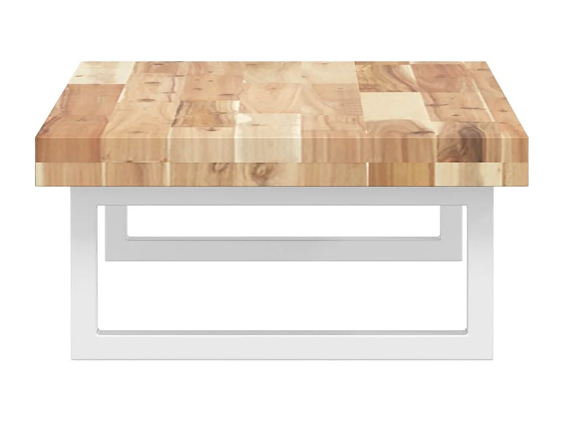 Meuble sous vasque murale acier et bois massif d'acacia FR824440