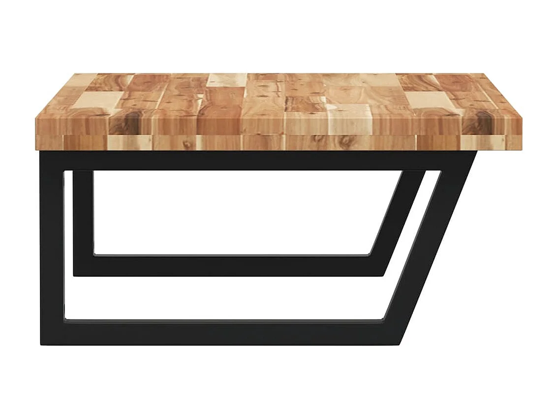 Meuble sous vasque murale acier et bois massif d'acacia FR548574