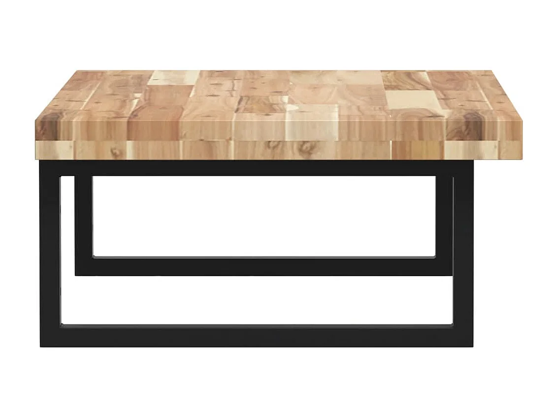 Meuble sous vasque murale acier et bois massif d'acacia FR580135