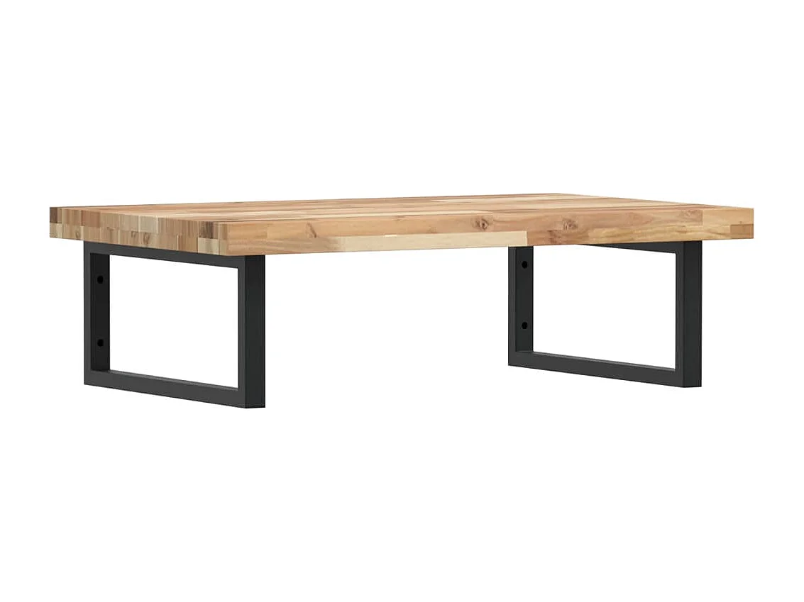 Estante de lavabo de pared acero y madera maciza de acacia ES157797