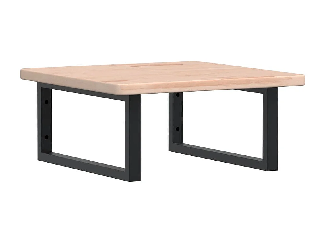 Meuble sous vasque murale acier et bois de chêne massif FR182819