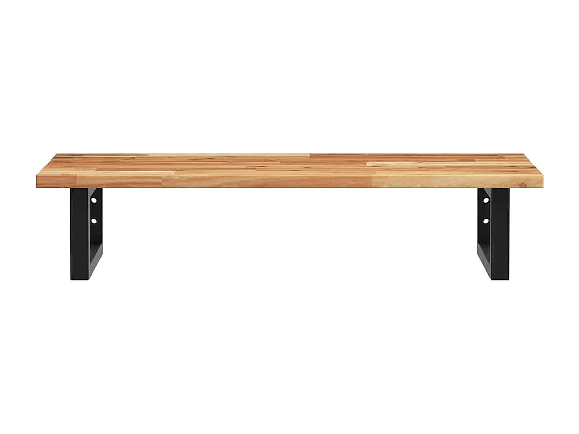 Meuble sous vasque murale acier et bois massif d'acacia FR460932