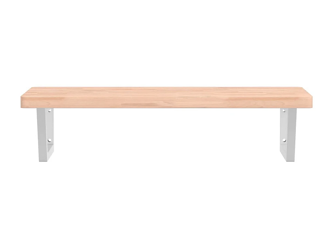 Badkamer wandschap staal en massief beukenhout BE927553