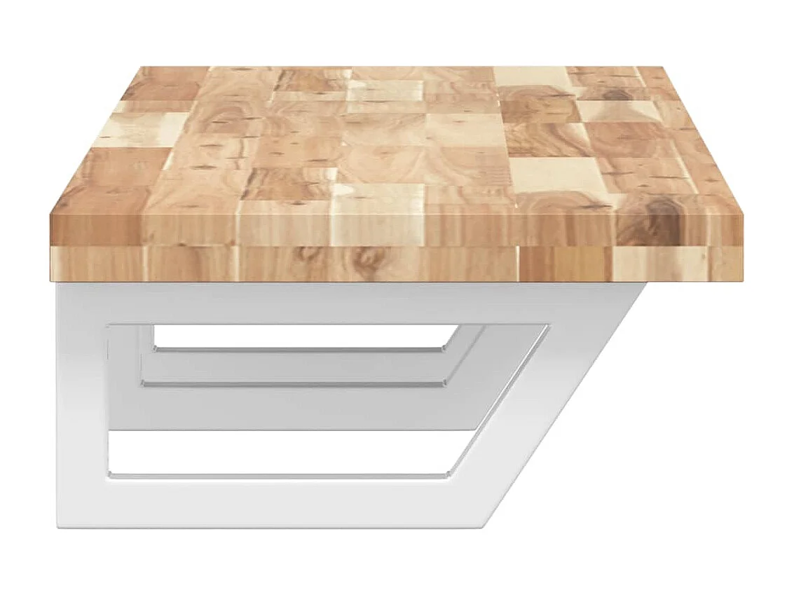 Meuble sous vasque murale acier et bois massif d'acacia FR233185