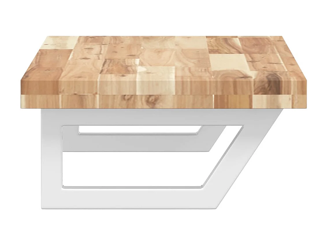 Meuble sous vasque murale acier et bois massif d'acacia FR114804