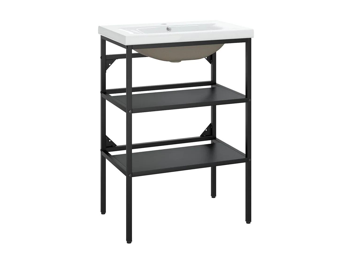 Meuble + vasque à encastrer Noir Fer FR768802