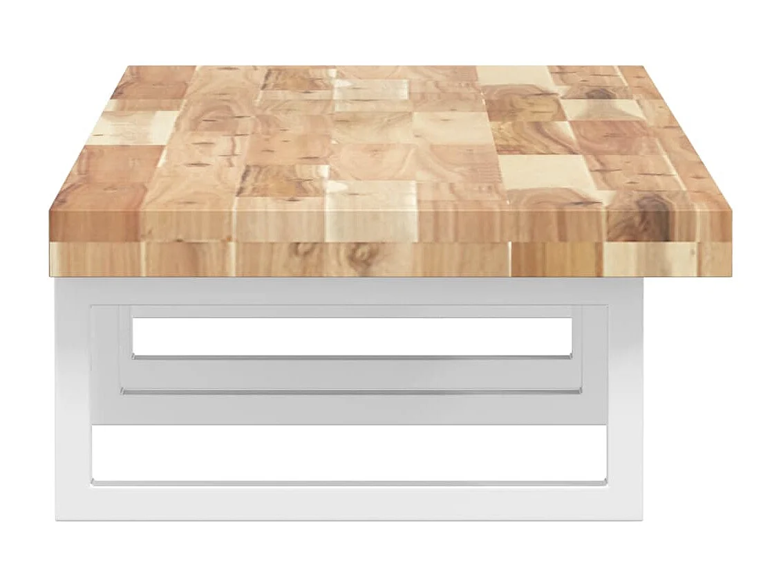 Meuble sous vasque murale acier et bois massif d'acacia FR836600