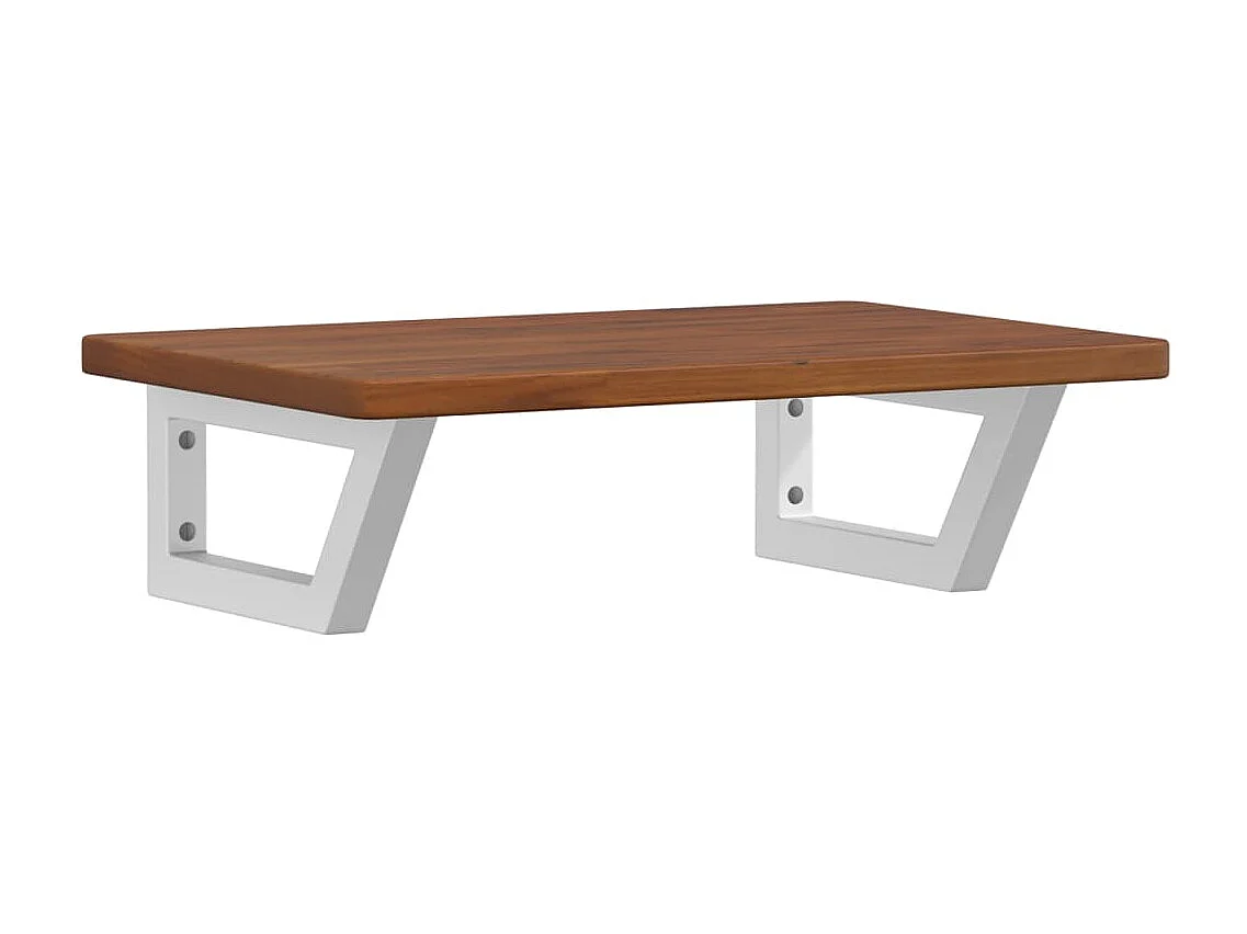 Meuble sous vasque murale acier et bois de chêne massif FR565326