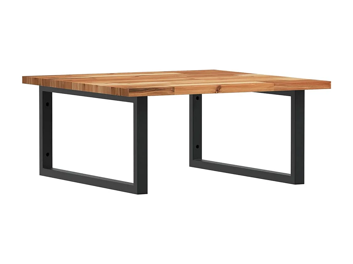 Meuble sous vasque murale acier et bois massif d'acacia FR432781