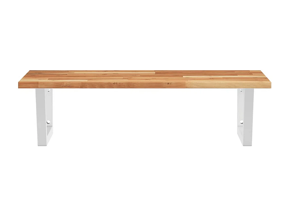 Meuble sous vasque murale acier et bois massif d'acacia FR814586