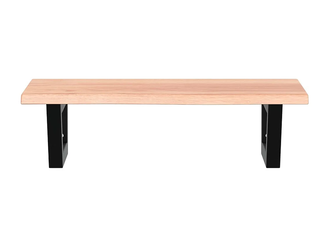 Estante de lavabo de pared de acero y madera maciza de roble ES944587