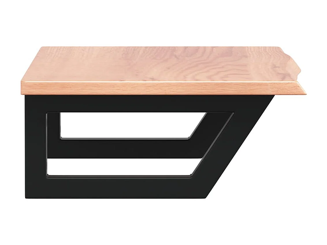 Estante de lavabo de pared de acero y madera maciza de roble ES944587