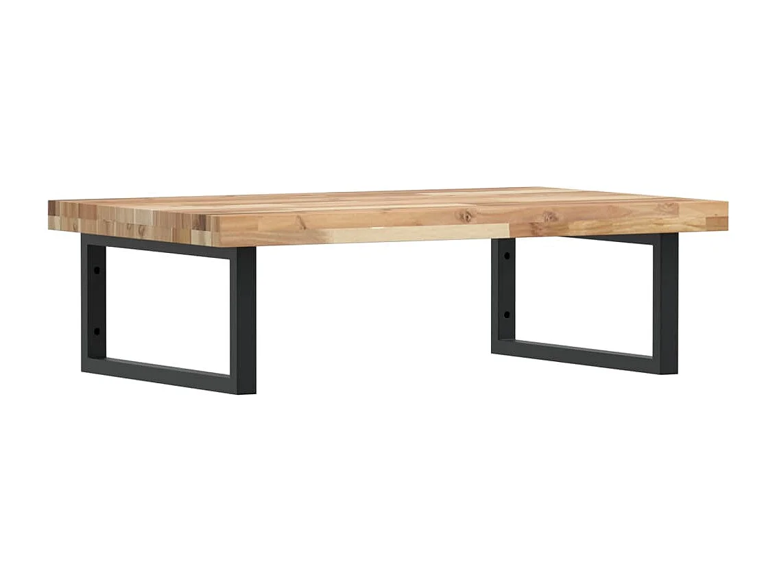 Meuble sous vasque murale acier et bois massif d'acacia FR552610