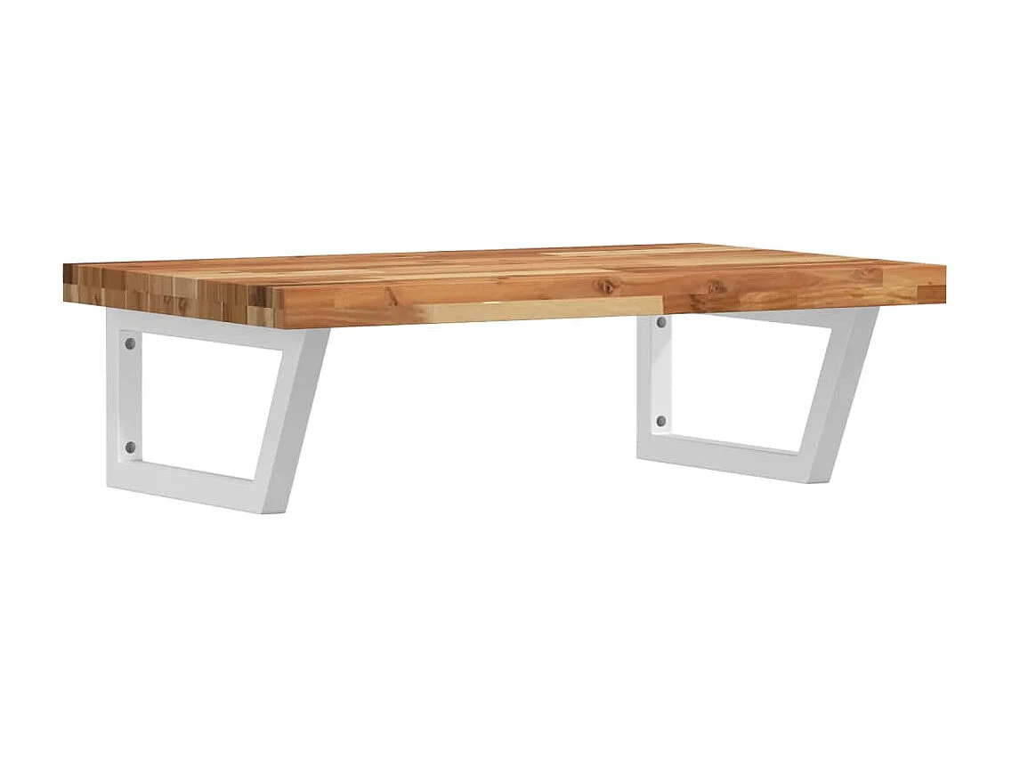 Meuble sous vasque murale acier et bois massif d'acacia FR661575