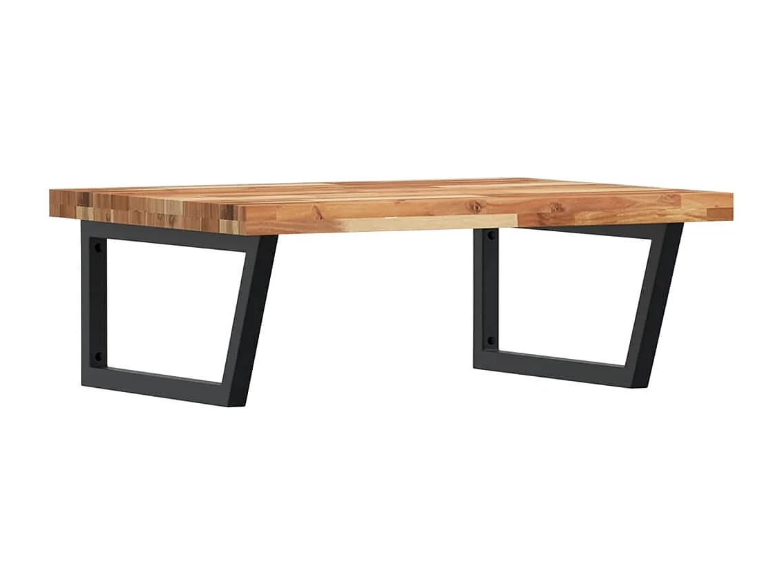 Meuble sous vasque murale acier et bois massif d'acacia FR215878