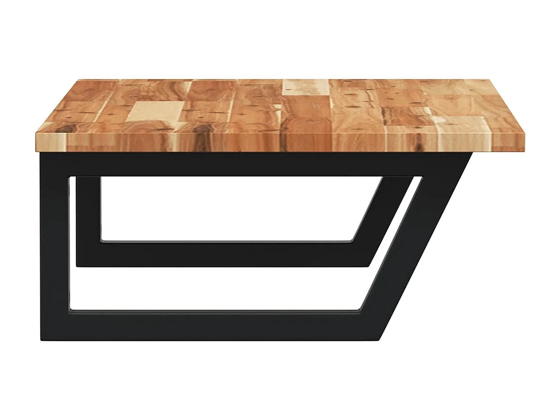 Meuble sous vasque murale acier et bois massif d'acacia FR565854