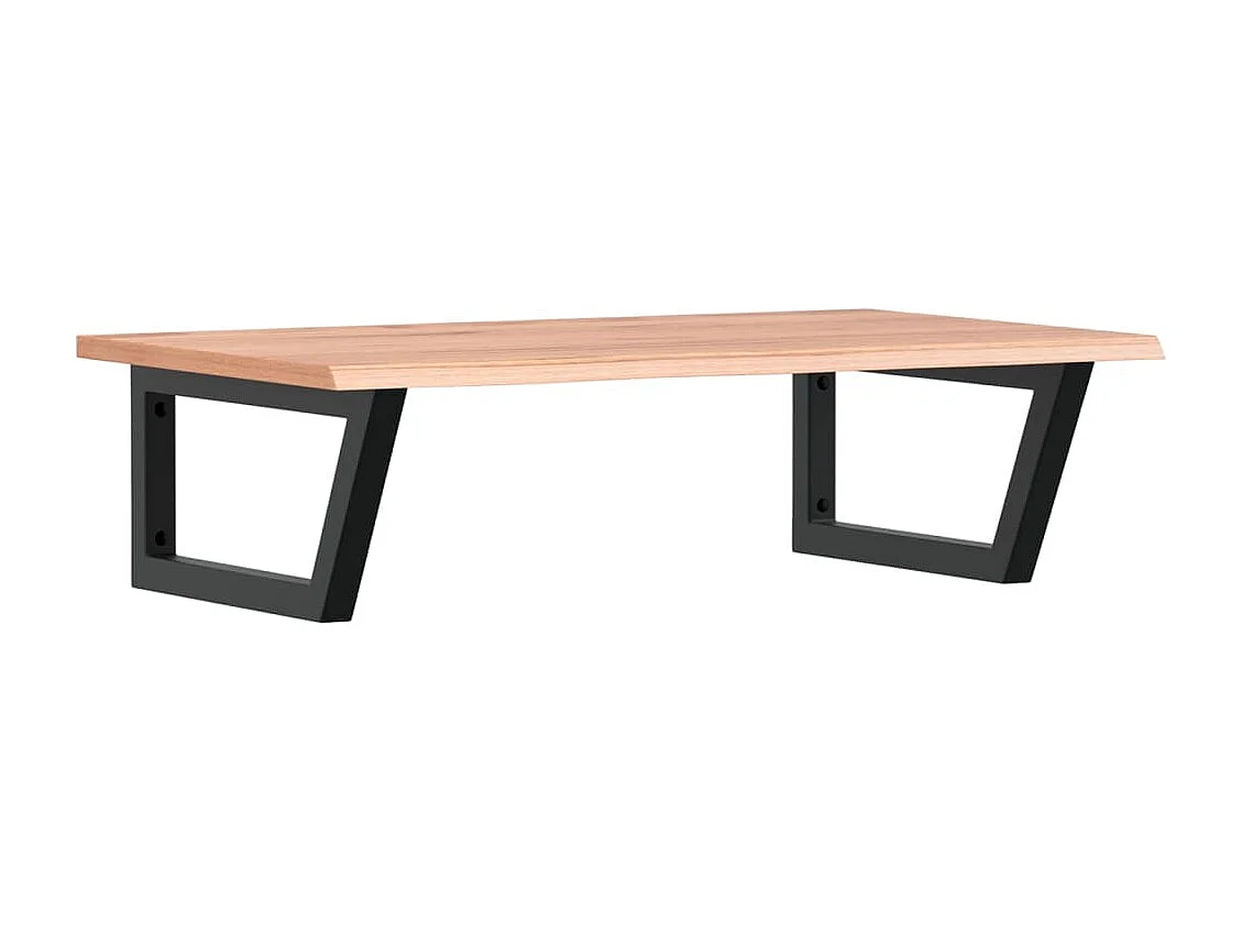 Estante de lavabo de pared de acero y madera maciza de roble ES628292