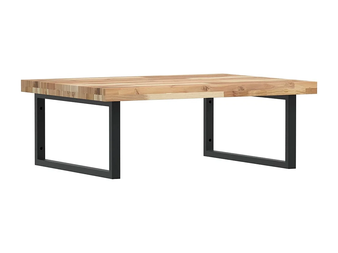 Meuble sous vasque murale acier et bois massif d'acacia FR815896