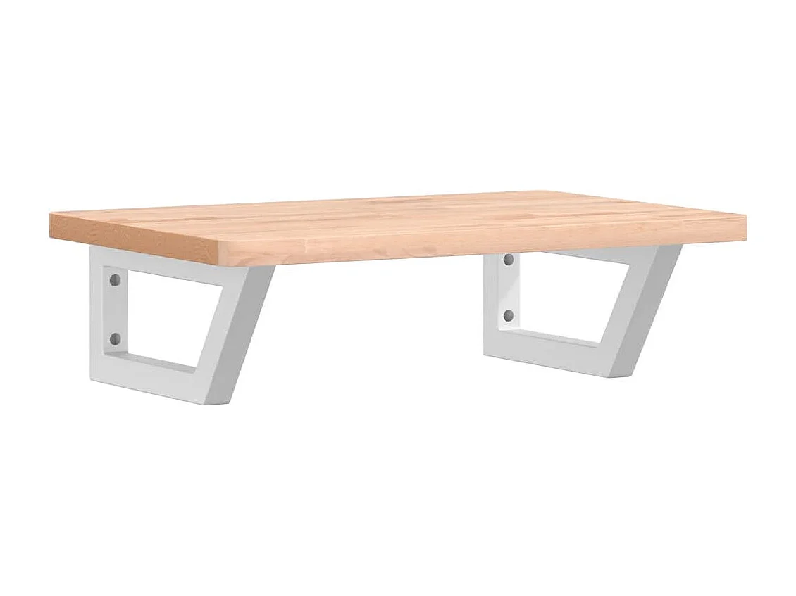 Estante de lavabo de pared de acero y madera maciza de haya ES253290