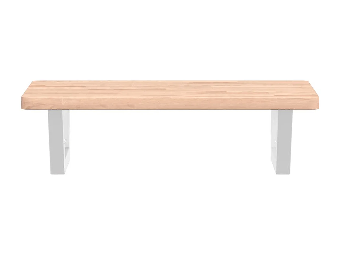 Estante de lavabo de pared de acero y madera maciza de haya ES253290