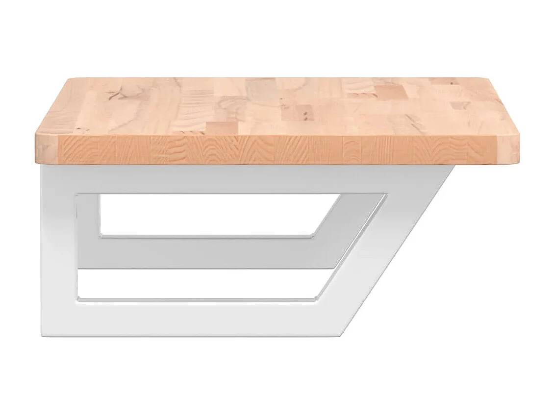 Estante de lavabo de pared de acero y madera maciza de haya ES253290