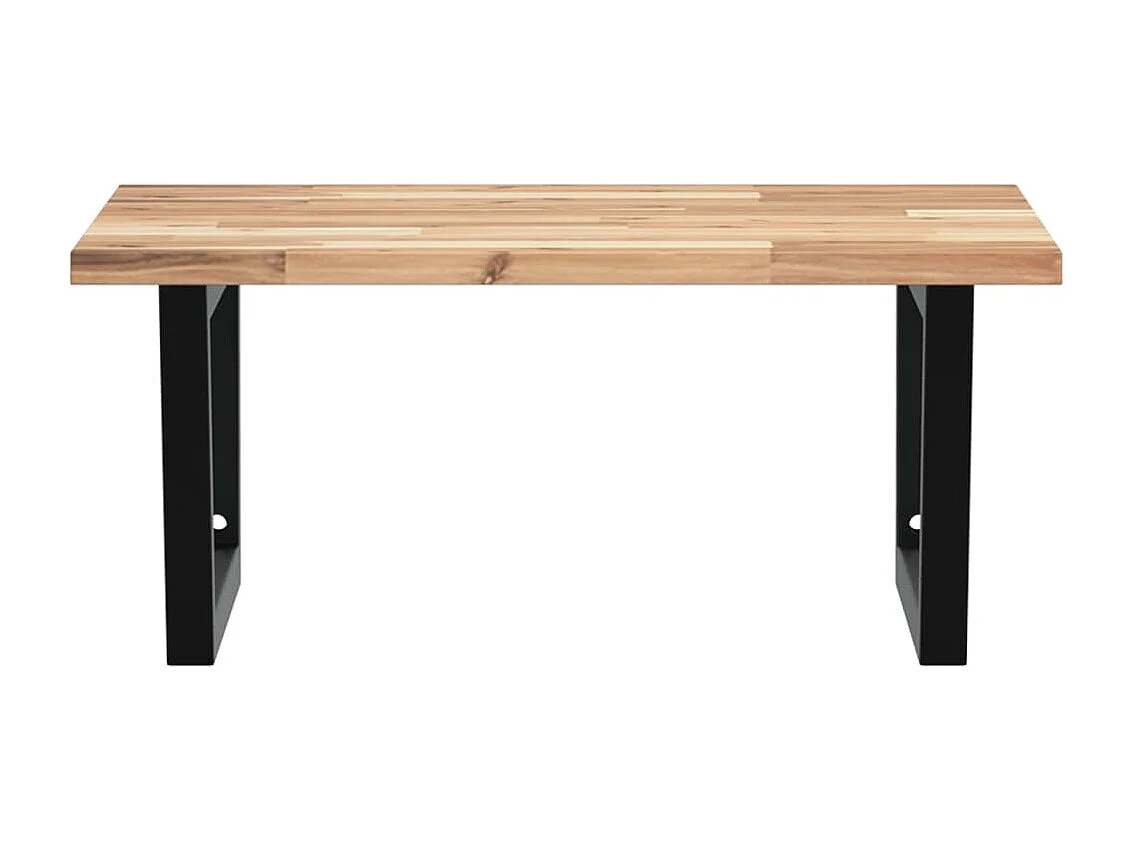 Meuble sous vasque murale acier et bois massif d'acacia FR880675