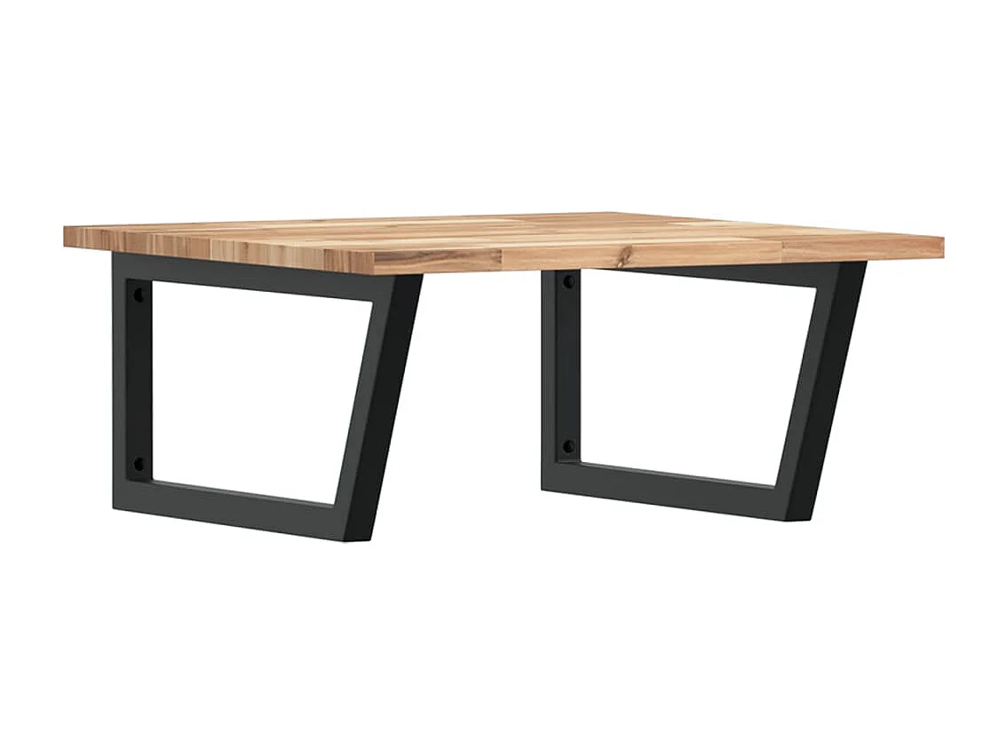 Meuble sous vasque murale acier et bois massif d'acacia FR880675