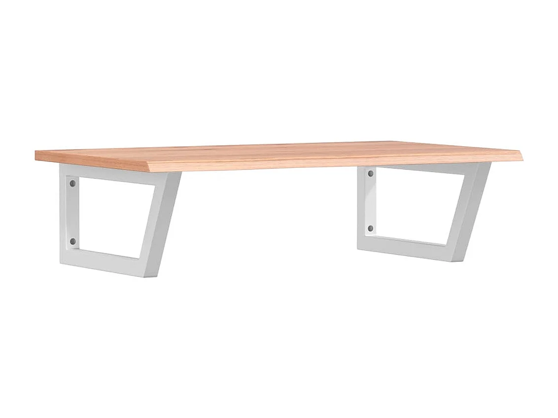 Meuble sous vasque murale acier et bois de chêne massif FR694771