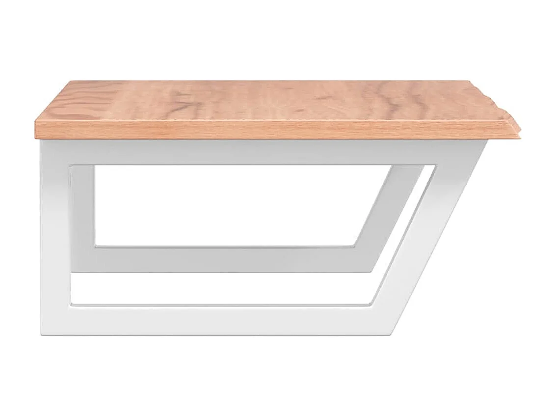 Meuble sous vasque murale acier et bois de chêne massif FR694771