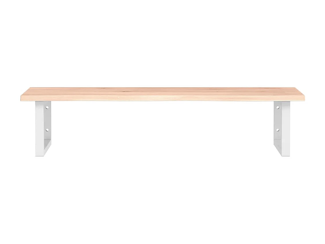 Estante de lavabo de pared de acero y madera maciza de roble ES508686