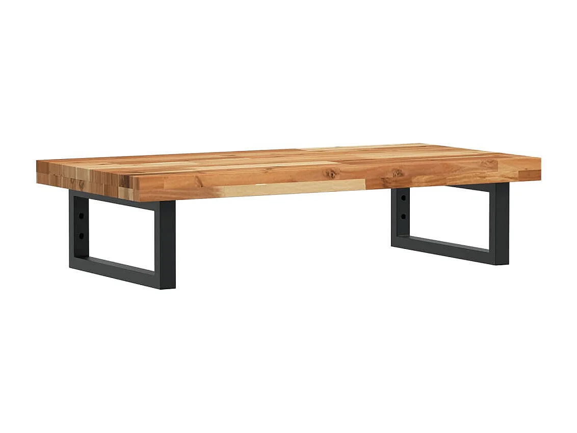 Meuble sous vasque murale acier et bois massif d'acacia FR969116